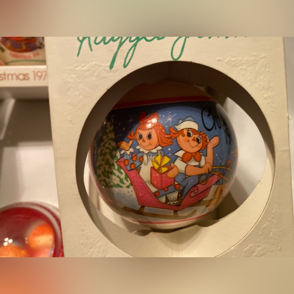 Schmid Raggedy Ann and Andy Ornament Ball Lot 5 Vintage - Picture 13 of 15